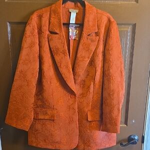 Midnight Velvet-Rust colored textured blazer with one button closure Sz 18W NWT.
